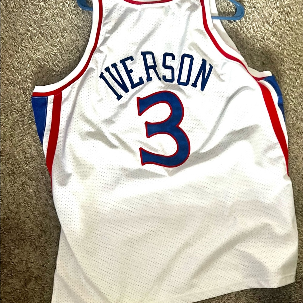 96-97 Authentic Hardwood Classic White Philly  76ers Allen Iverson 2XL jersey